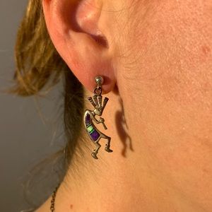 Sterling silver Kokopelli earrings